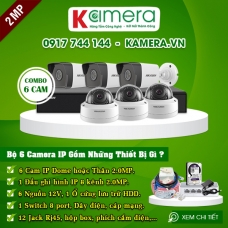 TRỌN BỘ 6 CAMERA IP HIKVISION 2.0MP